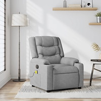vidaXL Massagefåtölj ljusgrå tyg