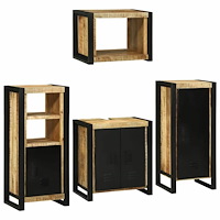 vidaXL Badrumsmöbelset 4 pcs Brun 55 x 35 x 60 cm Massivt mangoträ
