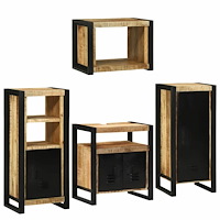 vidaXL Badrumsmöbelset 4 pcs Brun 55 x 35 x 60 cm Massivt mangoträ