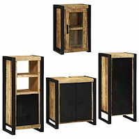 vidaXL Badrumsmöbelset 4 pcs Brun 55 x 35 x 60 cm Massivt mangoträ