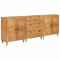 vidaXL Sideboard 3 pcs Brun 60 x 33 x 75 cm massivt mangoträ
