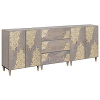 vidaXL Badrumsmöbelset med låda 3 pcs Grå och Guld 180 x 33 x 75 cm