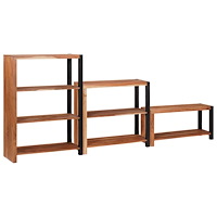 vidaXL Hyllsystem 3 pcs Brun 80 x 30 x 110 cm Massivt akaciaträ