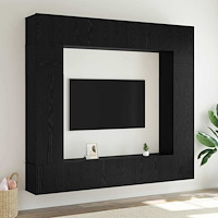 vidaXL TV-bänkset 8 pcs Svart ek 100 x 30 x 30 cm Konstruerat trä