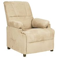 vidaXL Reclinerfåtölj gräddvit mikrofibertyg
