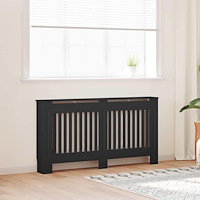 vidaXL Radiatorlock 2 pcs Svart 152 x 19 x 81.5 cm Konstruerat trä