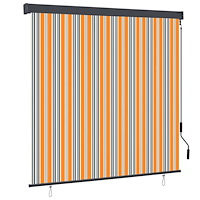 vidaXL Utomhus rullgardin Randig Gul och blå 180 x 250 cm tyg