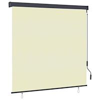 vidaXL Utomhus rullgardin Randig Justerbar Kräm 180 x 250 cm tyg