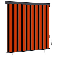 vidaXL Utomhus rullgardin Randig orange och vit 180 x 250 cm tyg
