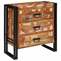 vidaXL Sideboard med låda Brun 66 x 33 x 70 cm massivt återvunnet trä