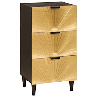 vidaXL Sideboard Svart och Guld 40 x 33 x 75 cm massivt mangoträ