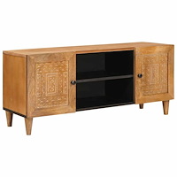 vidaXL TV-skåp med hylla Ljusbrun 105 x 33 x 46 cm massivt mangoträ