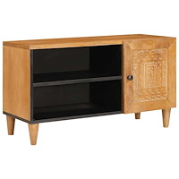 vidaXL TV-skåp med hylla Ljusbrun 80 x 33 x 46 cm massivt mangoträ