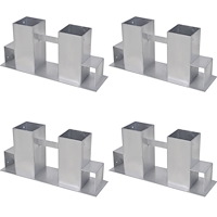 vidaXL Vedstaplingsstöd 4 st stål silver