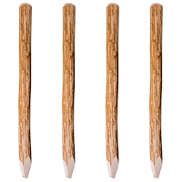 vidaXL Staketstolpar spetsiga 4 st hasselträ 120 cm