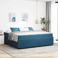 vidaXL Sängram med madrass med madrass Blå 200 x 200 cm Sammet