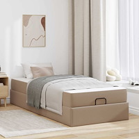 vidaXL Sängram med madrass Cappuccino 100 x 200 cm Konstläder