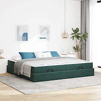 vidaXL Sängram Mörkgrön 200 x 200 cm Sammet