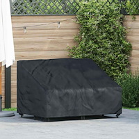 vidaXL Trädgårdsbänkskydd Svart 130 x 95 x 40 / 80 cm 600D tyg