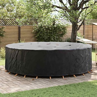 vidaXL Utemöbelsskydd Svart 320 x 320 x 71 cm 210D tyg