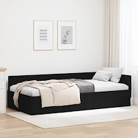 vidaXL Hörn Sängram Svart 80 x 200 cm Tyger och konstruerat trä