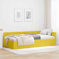 vidaXL Hörn Sängram Övrigt Gul 100 x 200 cm Sammet och konstruerat trä