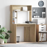 vidaXL Skrivbord med hylla Sonoma ek 91 x 50 x 149 cm Konstruerat trä