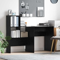 vidaXL Skrivbord Svart ek 131.5 x 50 x 106.5 cm Konstruerat trä