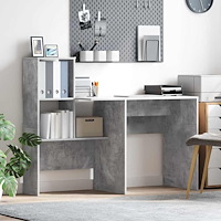 vidaXL Skrivbord Betonggrå 131.5 x 50 x 106.5 cm Konstruerat trä