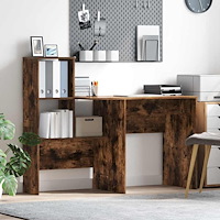 vidaXL Skrivbord Rökfärgad ek 131.5 x 50 x 106.5 cm Konstruerat trä
