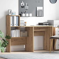 vidaXL Skrivbord artisan ek 131.5 x 50 x 106.5 cm Konstruerat trä