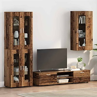 vidaXL Väggmonterat skåp Gammalt trä 55 x 29 x 100 cm Konstruerat trä