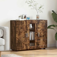 vidaXL Sideboard Rökfärgad ek 55.5 x 29 x 100 cm Konstruerat trä