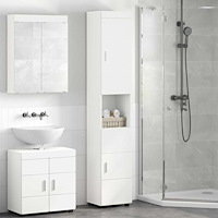 vidaXL Badrumsskåp TULUM Vit 37 x 31.5 x 203 cm Konstruerat trä