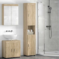 vidaXL Badrumsskåp TULUM Sonoma ek 37 x 31.5 x 203 cm Konstruerat trä