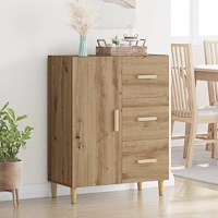 vidaXL Sideboard med låda artisan ek 34 x 69.5 x 90 cm Konstruerat trä