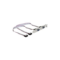 DeLOCK Delock Slotbracket > 2x serial - seriell panel - 9-stifts seriell kontakt till DB-9 - 27 cm