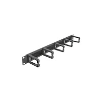 DeLOCK Delock Cable Management Brush Strip with 5 hooks - kabelhanteringspanel med borste för rack - 1U - 19"
