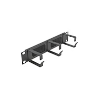 DeLOCK Delock Cable Management Brush Strip with 3 hooks - kabelhanteringspanel med borste för rack - 1U - 10"