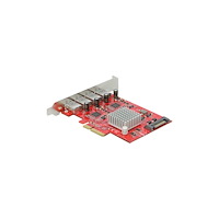 DeLOCK Delock PCI Express x4 Card to 4 x external SuperSpeed USB 10 Gbps (USB 3.2 Gen 2) USB Type-A female - USB-adapter - PCIe...