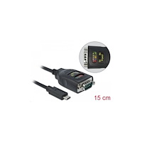 DeLOCK Delock Adapter USB Type-C to 1 x Serial RS-232 DB9 with 15 kV ESD protection - seriell adapter - USB-C - RS-232 x 1