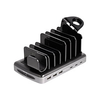 DeLOCK Delock laddningsstation - + växelströmsadapter - 3 x USB typ A, 3 x USB-C - 112 Watt
