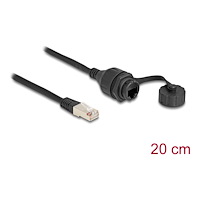 DeLOCK Delock nätverksförlängningskabel - 20 cm - svart