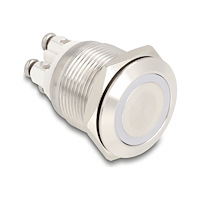 DeLOCK Delock - tryckknapp - för 19 mm installation, 4 x skruvterminal, vit LED