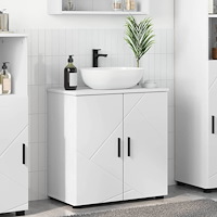 vidaXL Badrumsskåp med hylla Vit 61 x 35 x 64 cm Konstruerat trä