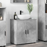 vidaXL Badrumsskåp med hylla Betonggrå 61 x 35 x 64 cm Konstruerat trä