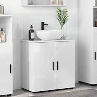 vidaXL Badrumsskåp Vit högglans 61 x 35 x 64 cm Konstruerat trä
