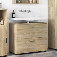 vidaXL Badrumsskåp Sonoma ek 76.5 x 35 x 64 cm Konstruerat trä