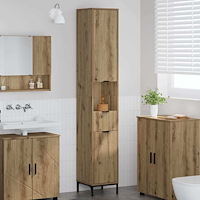 vidaXL Badrumshögt skåp artisan ek 31,5 x 33 x 190 cm Konstruerat trä