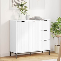 vidaXL Sideboard med låda Vit 89,5 x 33 x 82 cm Konstruerat trä